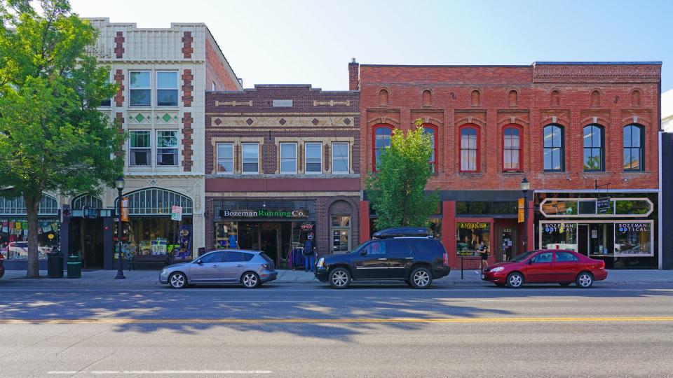 BOZEMAN, MT -7 SEP 2018- View of downtown Bozeman, Montana, home to the campus of Montana State University (MSU).