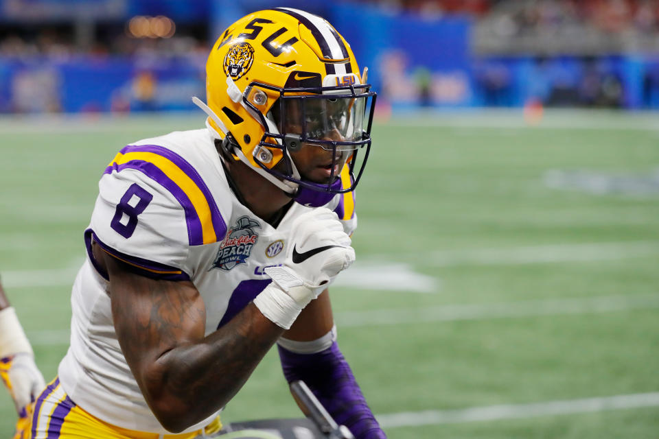 LSU LB Patrick Queen is a tone setter who is still very young. (Photo by Kevin C. Cox/Getty Images)