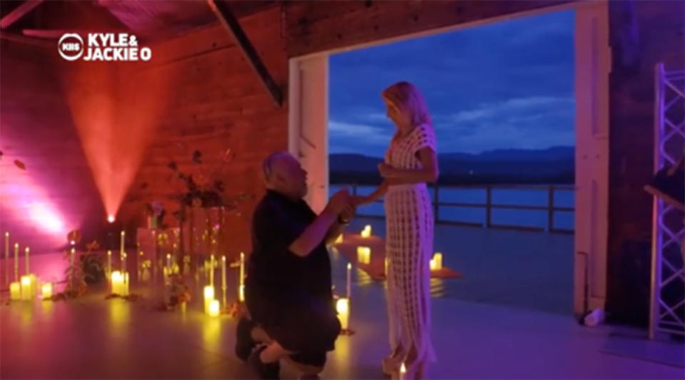 Kyle Sandilands, 50, engaged to Tegan Kynaston, 35. Photo: Instagram/kyleandjackieo.