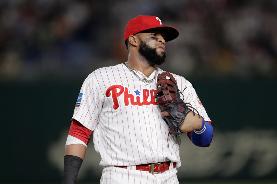 The Philadelphia Phillies sent Carlos Santana to the Cleveland Indians in a three-team deal. (Photo by Kiyoshi Ota/Getty Images)