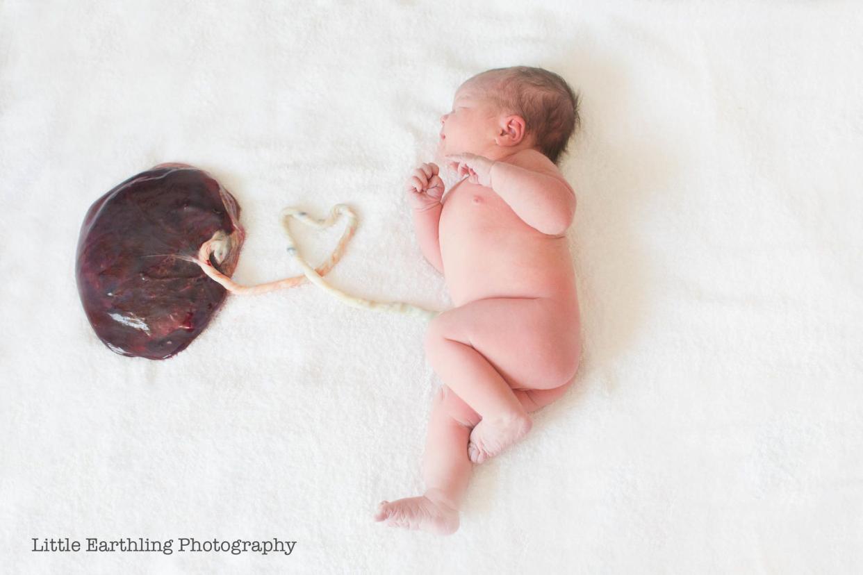 a baby and her placenta