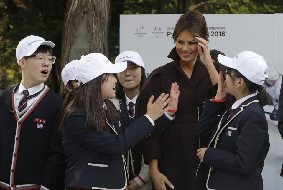 The moment Melania realises they only care about the man standing next to her.
