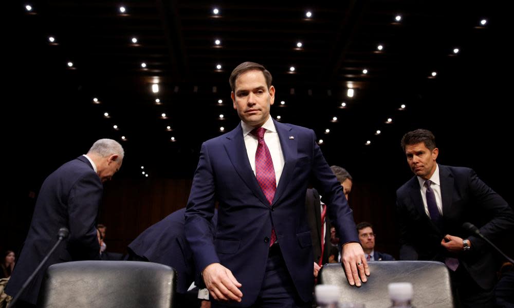 Marco Rubio on Capitol Hill in Washington DC on 14 March 2018.