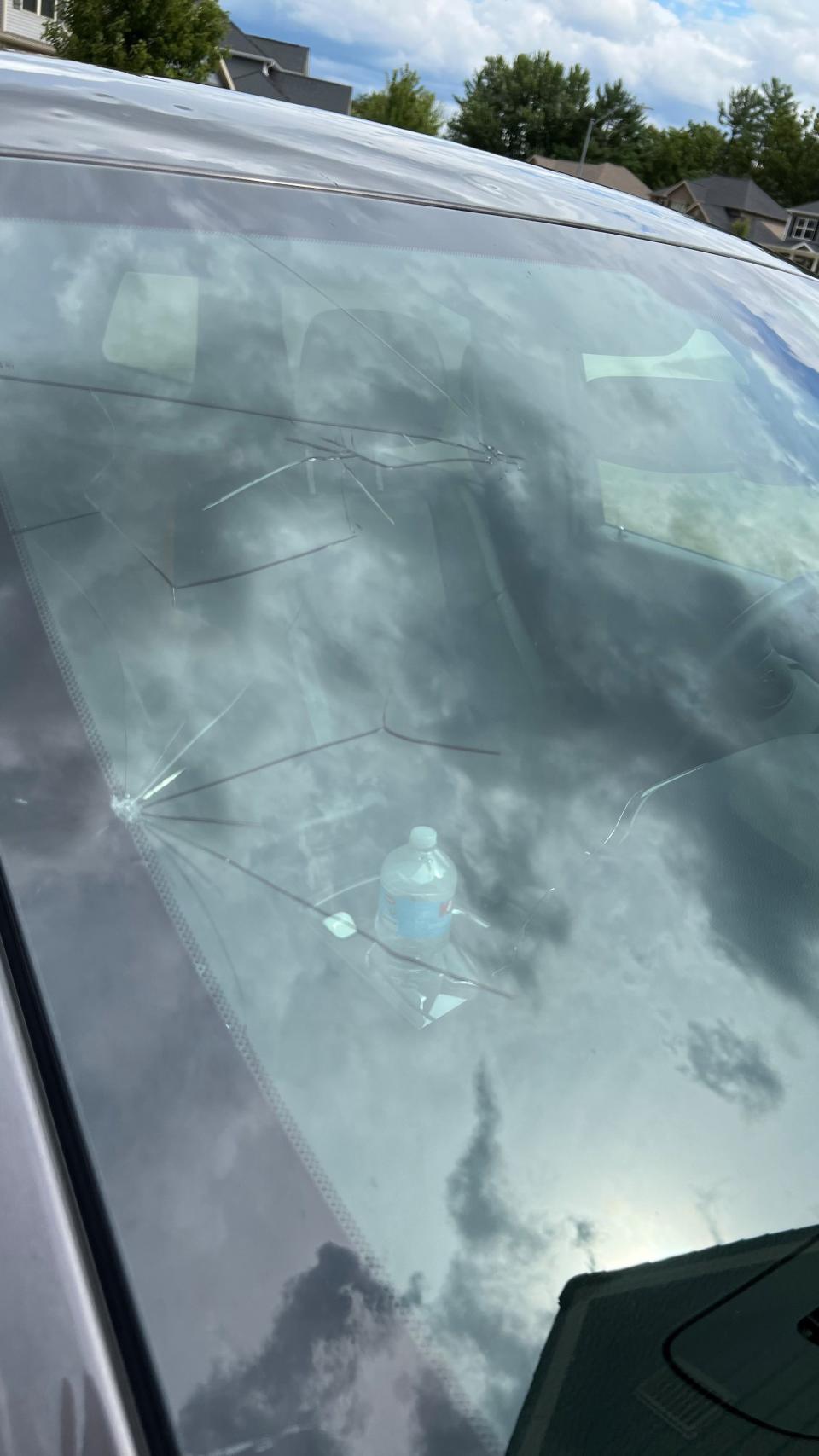 Damaging storm cracked windshields in West Des Moines, Aug. 19, 2022