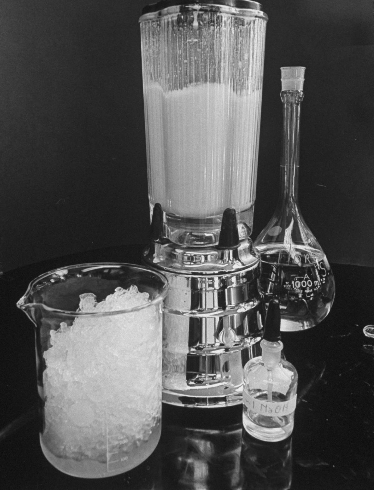 Human growth hormone produced by grinding up a human pituitary gland in a blender in 1965. (Jon Brenneis / Getty Images file)