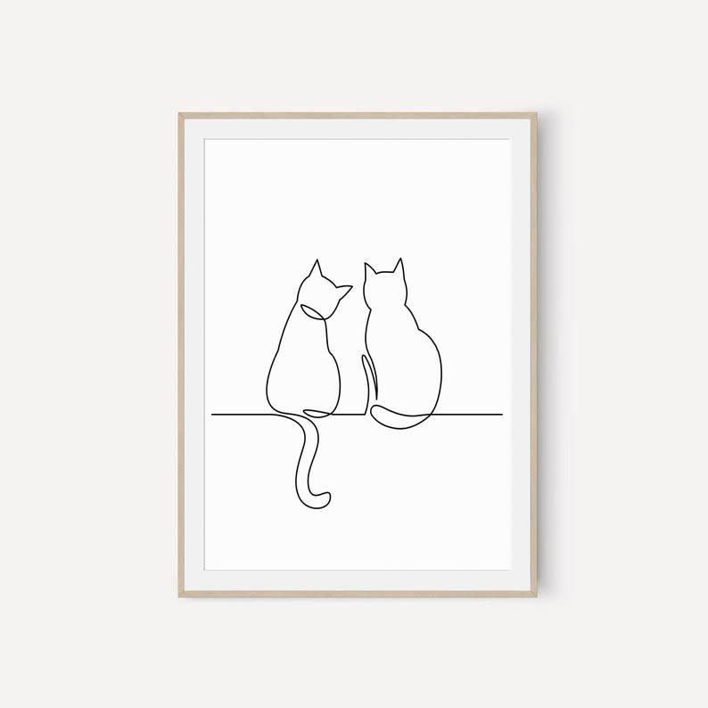 Minimalist Cats Print