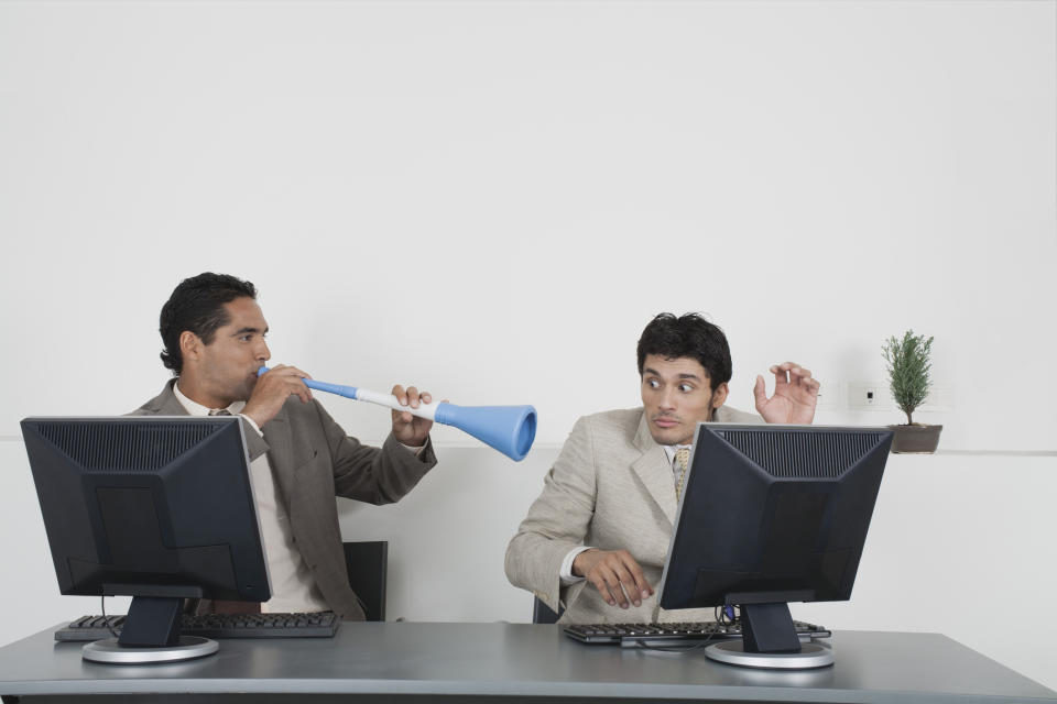 Sick of noisy colleagues? Here's what to do so. Source: Getty