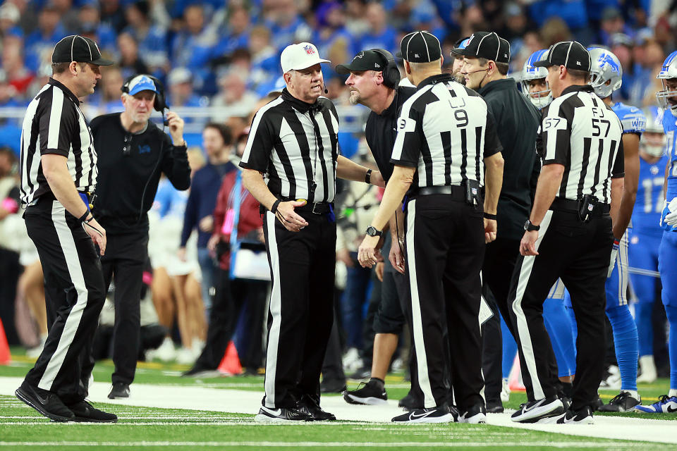 Officials and Dan Campbell's coaching staff dropped the ball on this play. (Amy Lemus/NurPhoto via Getty Images)