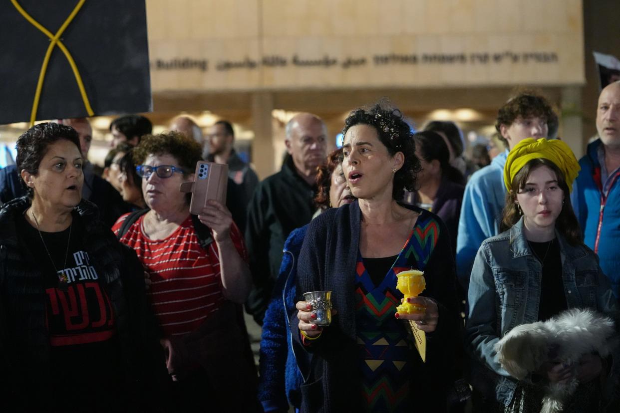 In Tel Aviv, thousands gather to protest the Israeli government as well as call for the return of the hostages from Gaza. One of the events held by the Hostages and Missing Families forum drew crowds of people as the region begins to mark six months since the start of the war.