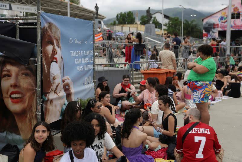 FILE PHOTO: Brazilian Swifties gather in Rio for pop star's delayed concert after extreme heatwave