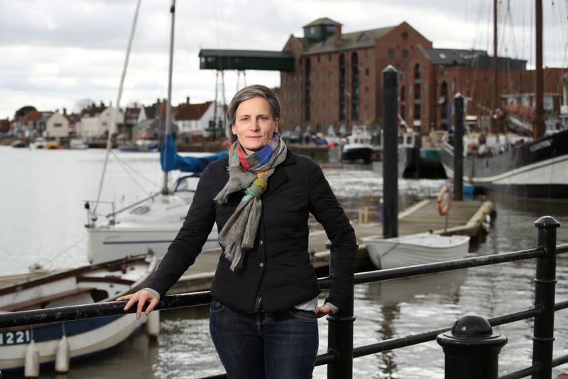 Climate Scientist Corinne Le Quere poses for a picture along the coastline at Wells-Next-The-Sea in Norfolk