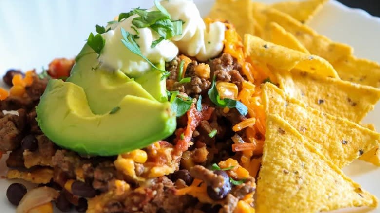 Close-up of a beef taco casserole