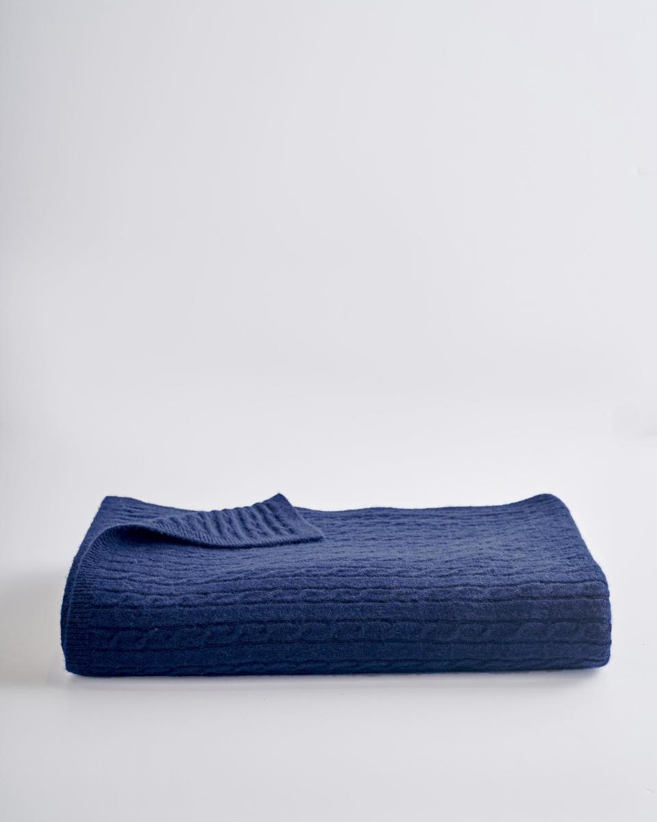 8) Cable Knit Cashmere Throw