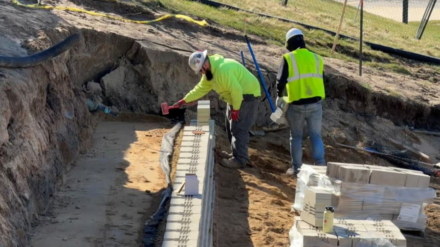 Renovations at LMCU Ballpark on March 29, 2024.