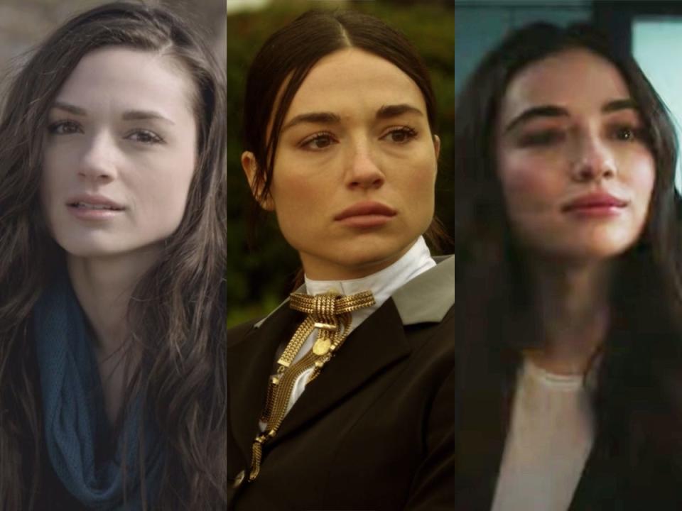 From left: Crystal Reed as Allison Argent on "Teen Wolf," Sofia Falcone on "Gotham," and Abby Arcane on "Swamp Thing."