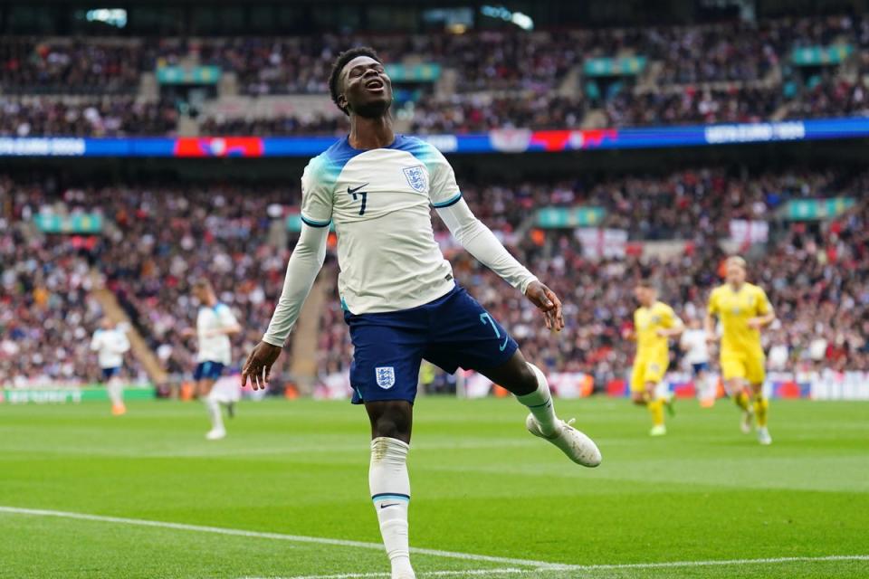 Bukayo Saka scored a superb goal in England’s win over Ukraine (Zac Goodwin/PA) (PA Wire)