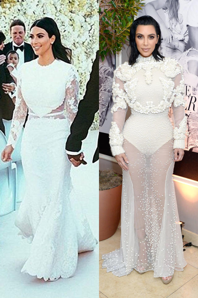 kim kardashian wedding dress back kanye