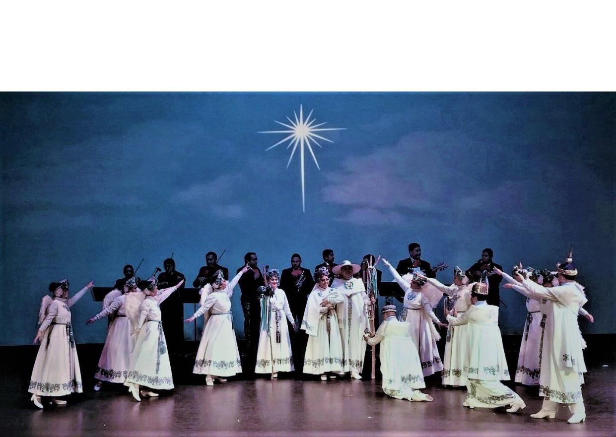 The Ballet Folklorico Paso del Norte performs a nativity scene as part of their posada program.