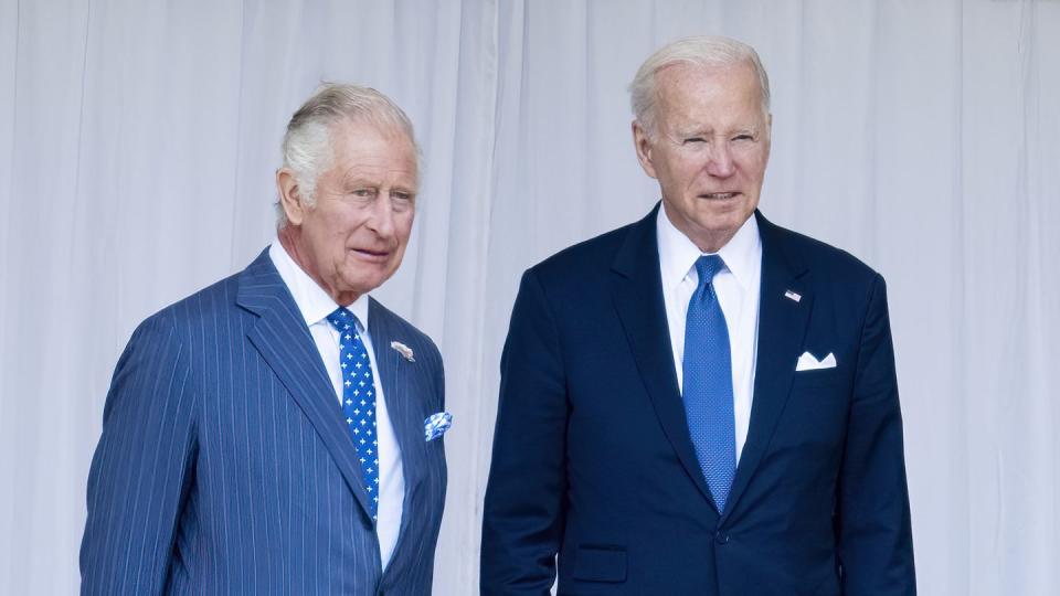 king charles iii meets the president of the united states at windsor castle