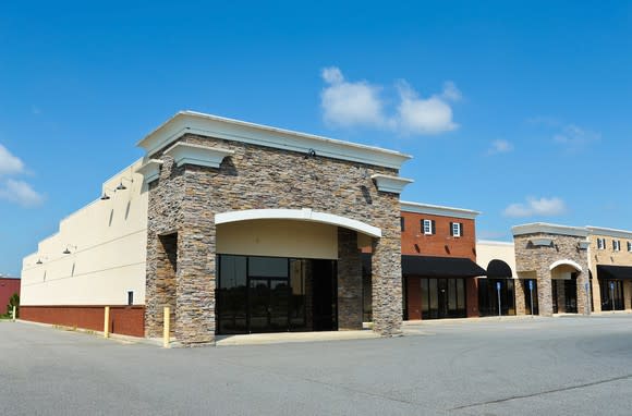 A group of empty stores