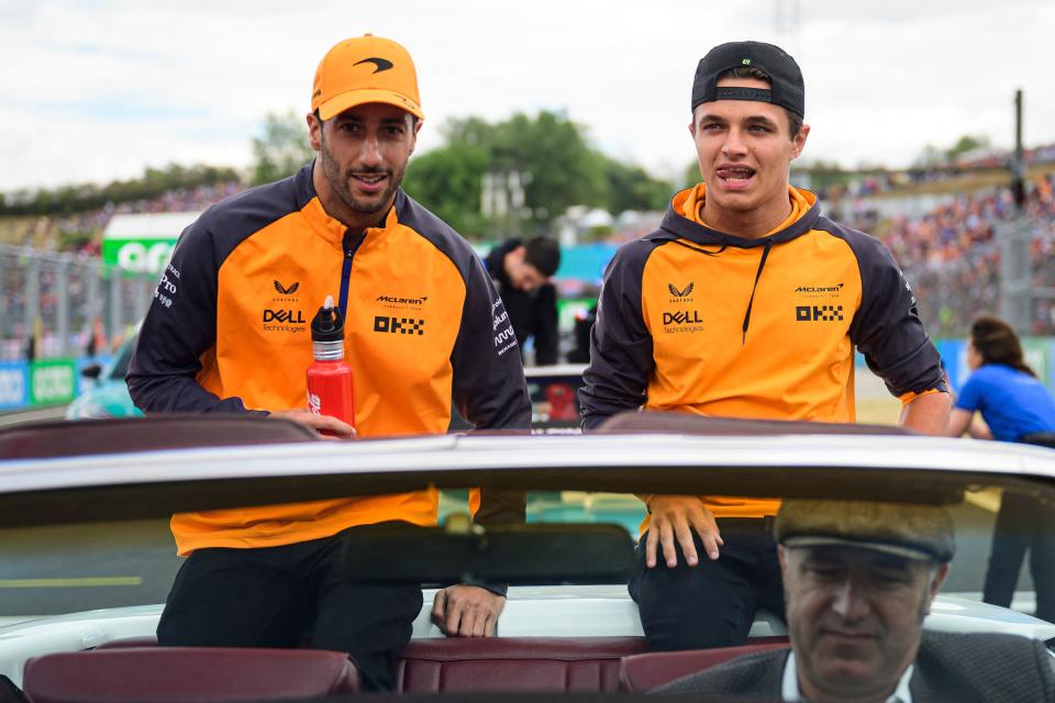 Daniel Ricciardo and Lando Norris, pictured here at the Hungarian Grand Prix at the Hungaroring.