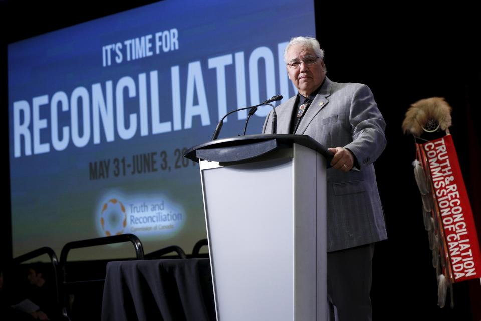 Justice Murray Sinclair speaks at a Truth and Reconciliation Commission of Canada event in Ottawa June 2, 2015. The Truth and Reconciliation Commission of Canada presented its final report on the Indian Residential Schools. REUTERS/Blair Gable