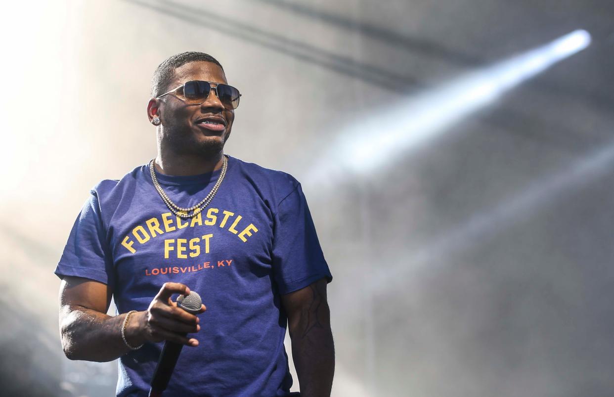 Rapper Nelly performs on the Boom Stage during the second day of Forecastle Festival Saturday, July 13, 2019. 