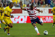 TAMPA, FL - JUNE 08: Forward Terrence Boyd #18 of Team USA shoots against Team Antigua and Barbuda during the FIFA World Cup Qualifier Match at Raymond James Stadium on June 8, 2012 in Tampa, Florida. (Photo by J. Meric/Getty Images)