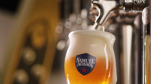 Samuel Adams beer on tap