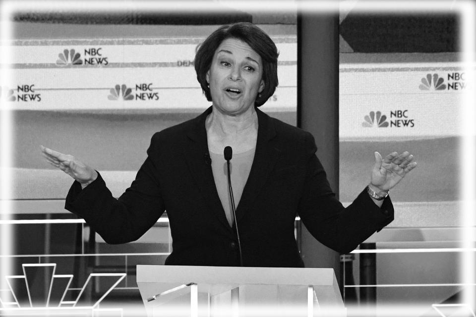 Amy Klobuchar during the first Democratic primary debate of the 2020 presidential campaign in Miami, Florida, June 26, 2019. (Photo: Jim Watson/AFP/Getty Images; digitally enhanced by Yahoo News)