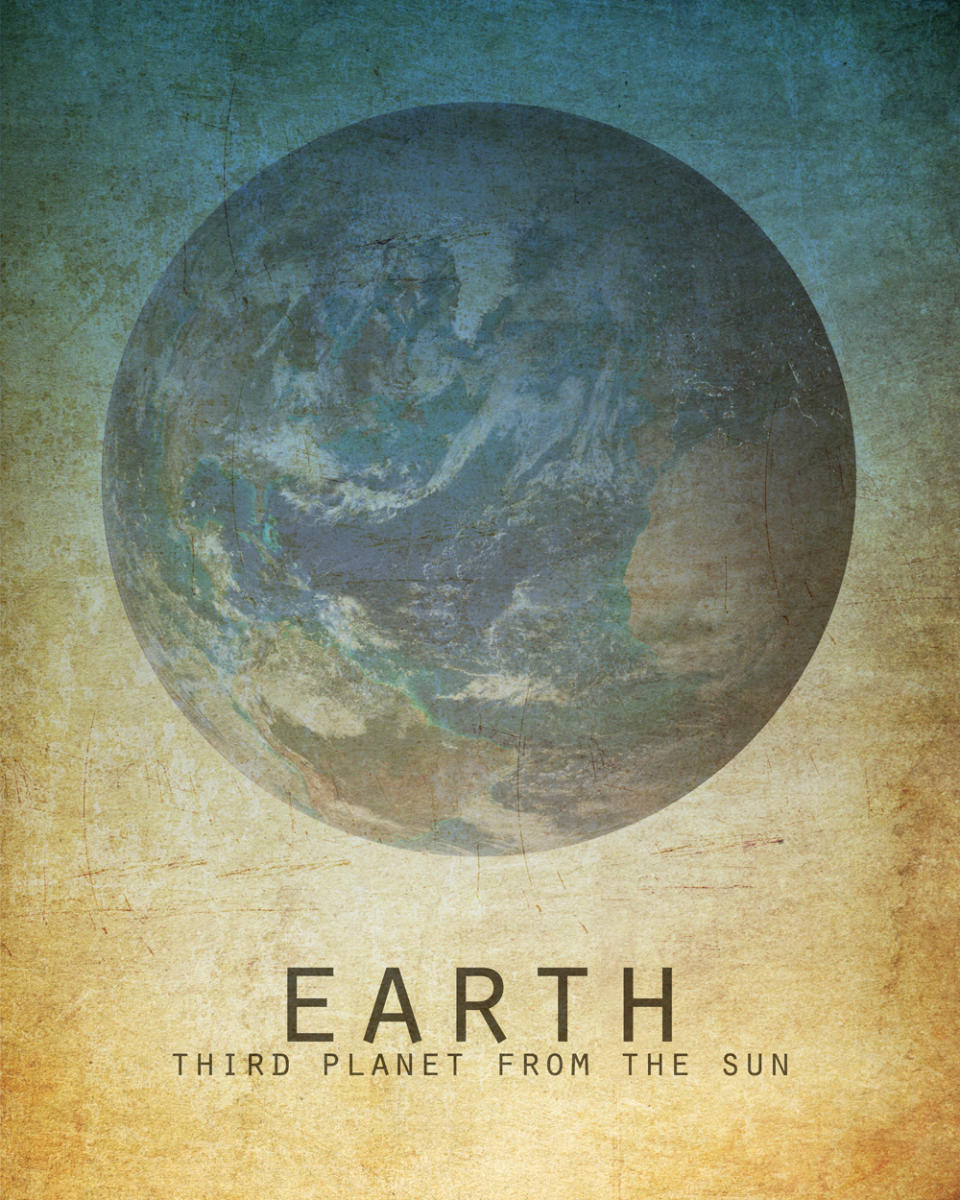 This undated image provided by Megan Lee Studio shows a print of Earth by artist, Megan Lee, available at www.etsy.com/shop/meganlee. (AP Photo/Megan Lee Studio)