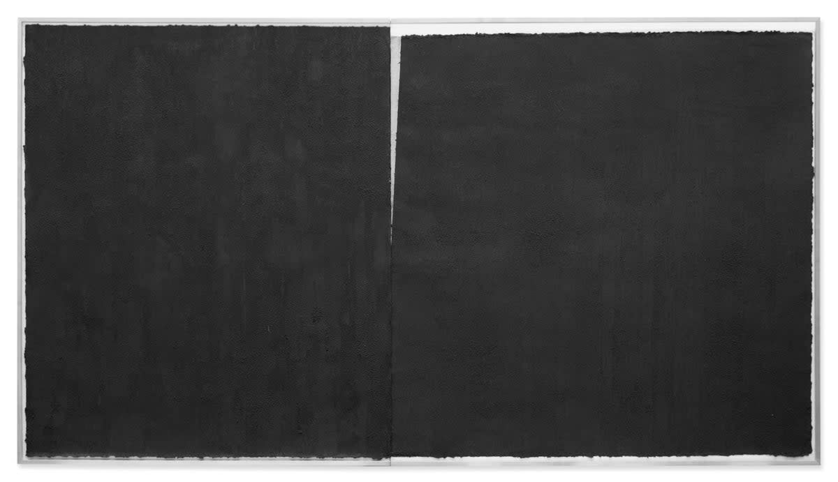 Richard Serra, Periodic Table, 1991, Paintstick on two sheets of paper (Richard Serra/Artists Rights Society (ARS), New York/ (DACS), London, Courtesy the artist and David Zwirner)
