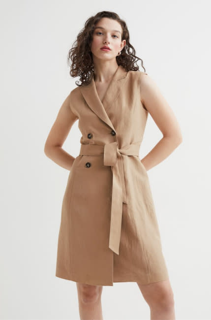 hm linen blazer trench dress