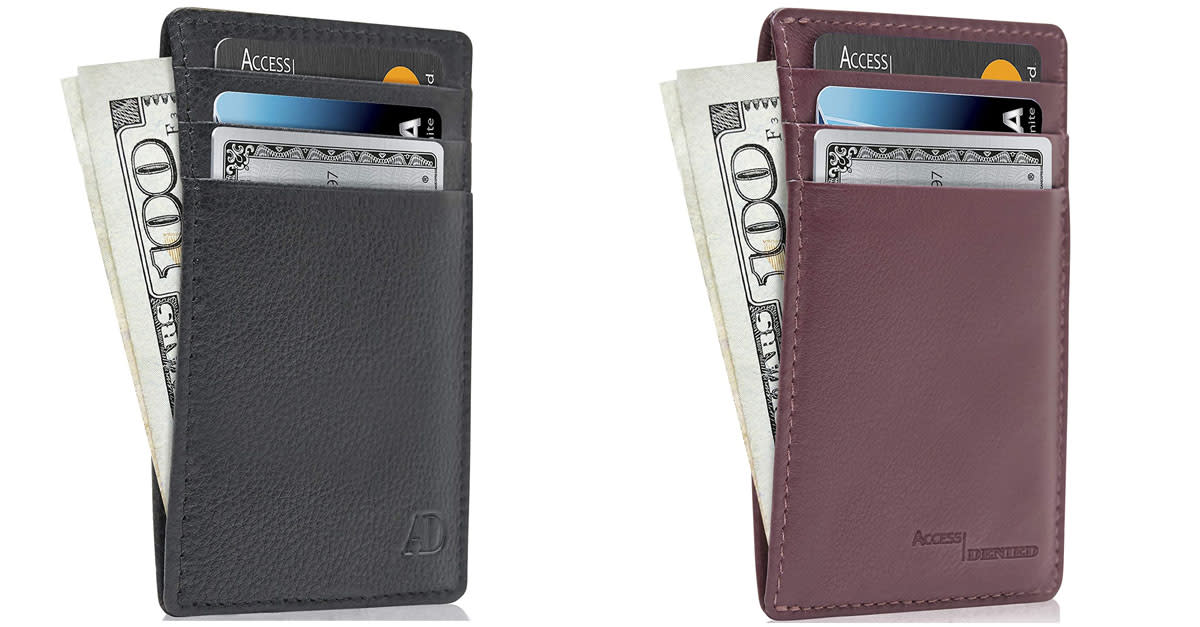 Access Denied Men's Slim Minimalist Leather Wallet