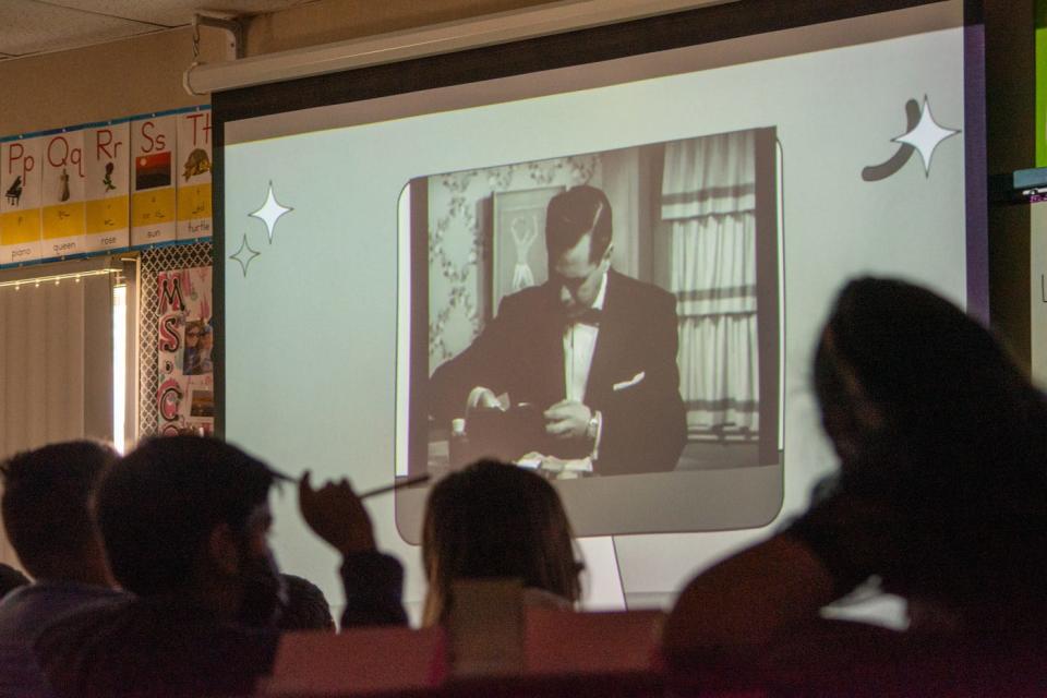 Fourth-grade students watch "I Love Lucy" at Cathedral City Elementary in Cathedral City, on Tuesday, March 8, 2022.