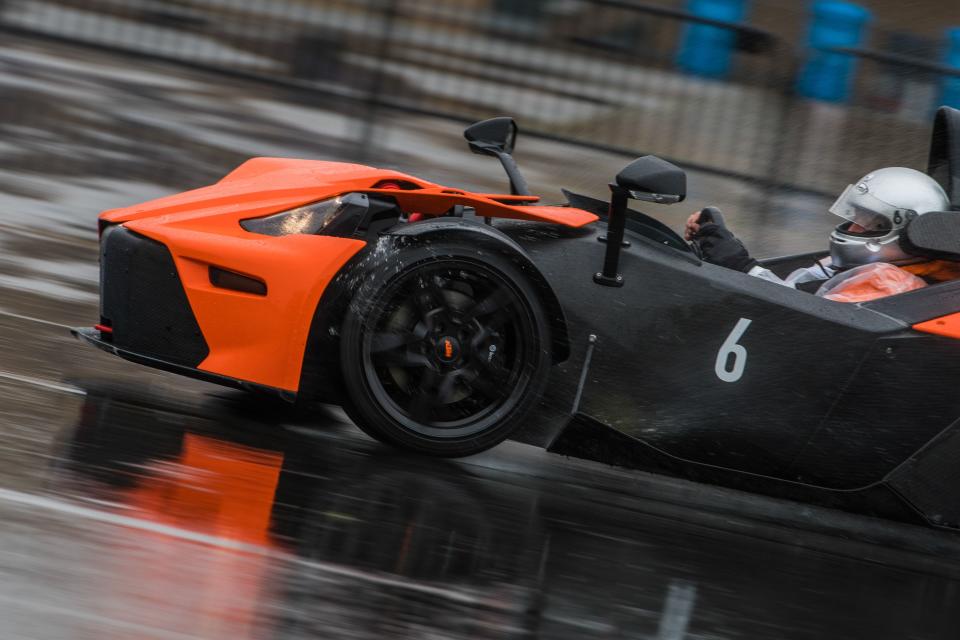 <p>It has been a decade since we last checked in on the racy <a rel="nofollow noopener" href="https://www.caranddriver.com/reviews/a16580210/ktm-x-bow-specialty-file/" target="_blank" data-ylk="slk:KTM X-Bow;elm:context_link;itc:0;sec:content-canvas" class="link ">KTM X-Bow</a> (pronounced "crossbow"). Back in 2009, we lapped the Austrian company's X-Bow at our annual Lightning Lap test at Virginia International Raceway, <a rel="nofollow noopener" href="https://www.caranddriver.com/features/a15387935/lightning-lap-2009/" target="_blank" data-ylk="slk:where it turned in a solid 2:52.3 lap time;elm:context_link;itc:0;sec:content-canvas" class="link ">where it turned in a solid 2:52.3 lap time</a>, thanks in part to its 237 horsepower having to motivate only 1812 pounds. Since then, KTM has sold 1200 of the carbon-fiber track cars, but up until last year you couldn't have had one on U.S. soil.</p>