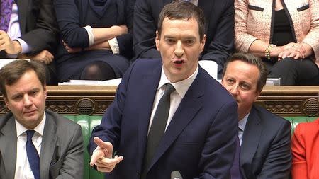 A still image from video shows Britain's Chancellor of the Exchequer George Osborne as he delivers the Autumn Statement to Parliament in London, Britain November 25, 2015. REUTERS/UK Parliament via REUTERS TV