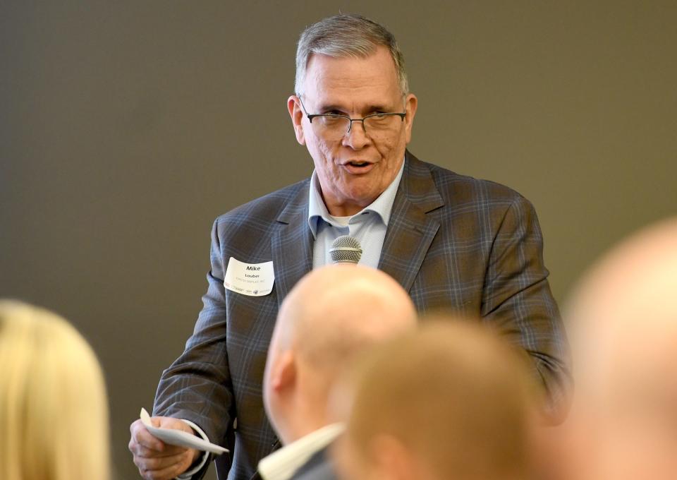 Mike Lauber, chairman and chief executive officer of Tusco Manufacturing in Gnadenhutten, was a panelist at the Maintaining Competitiveness – The Intersection of Technology & Talent – seminar Friday at the Pro of Football Hall of Fame.