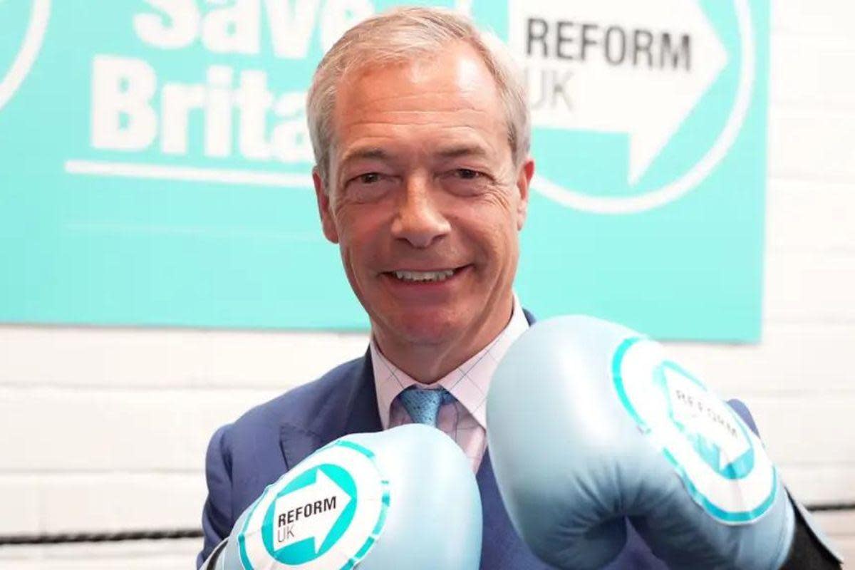 Reform leader Farage is infact standing in Clacton-on-Sea in Essex, 250 miles from the Welsh constituency. <i>(Image: PA)</i>
