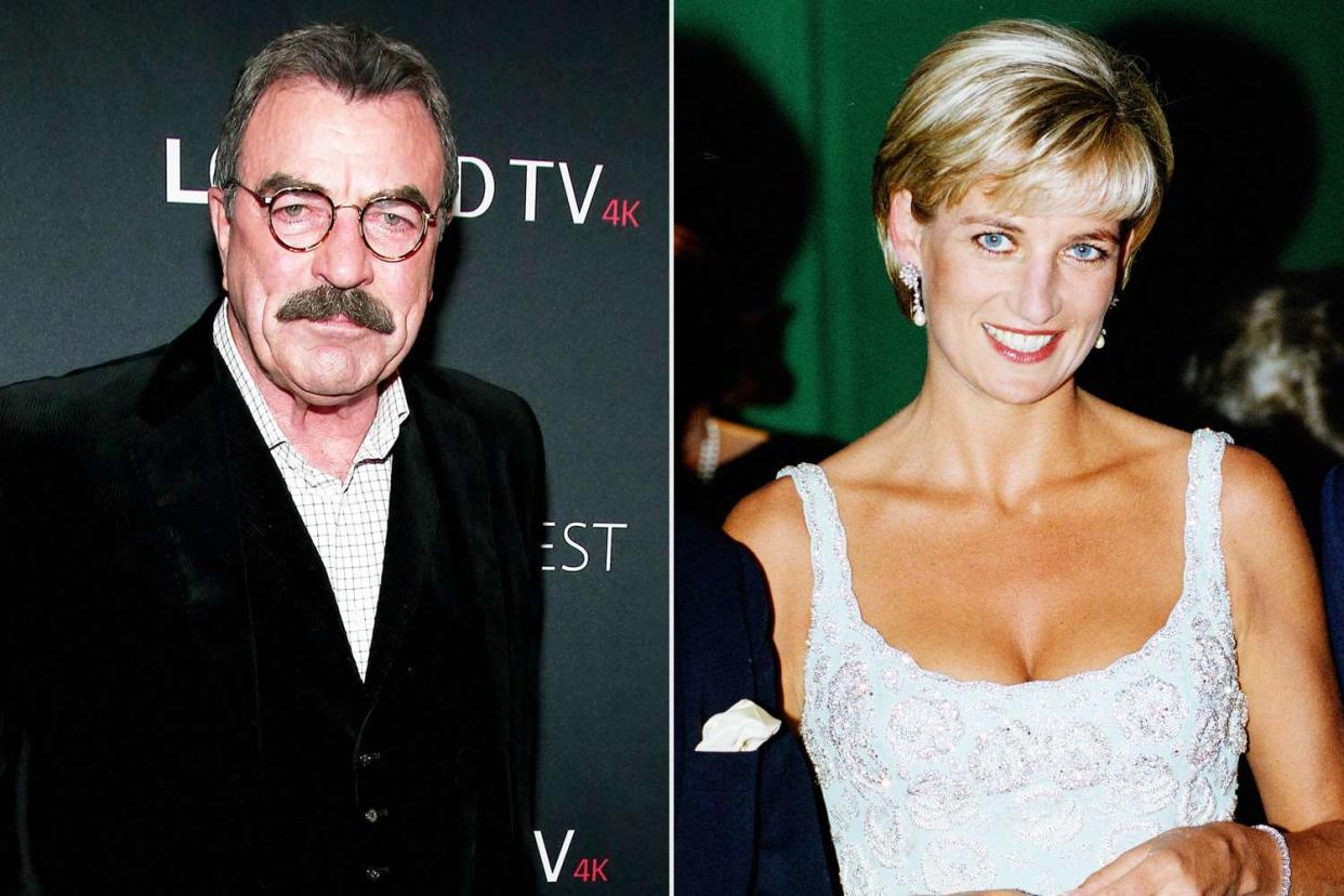 <p>Paul Zimmerman/WireImage; Tim Graham Photo Library via Getty</p> Tom Selleck (Left); Princess Diana