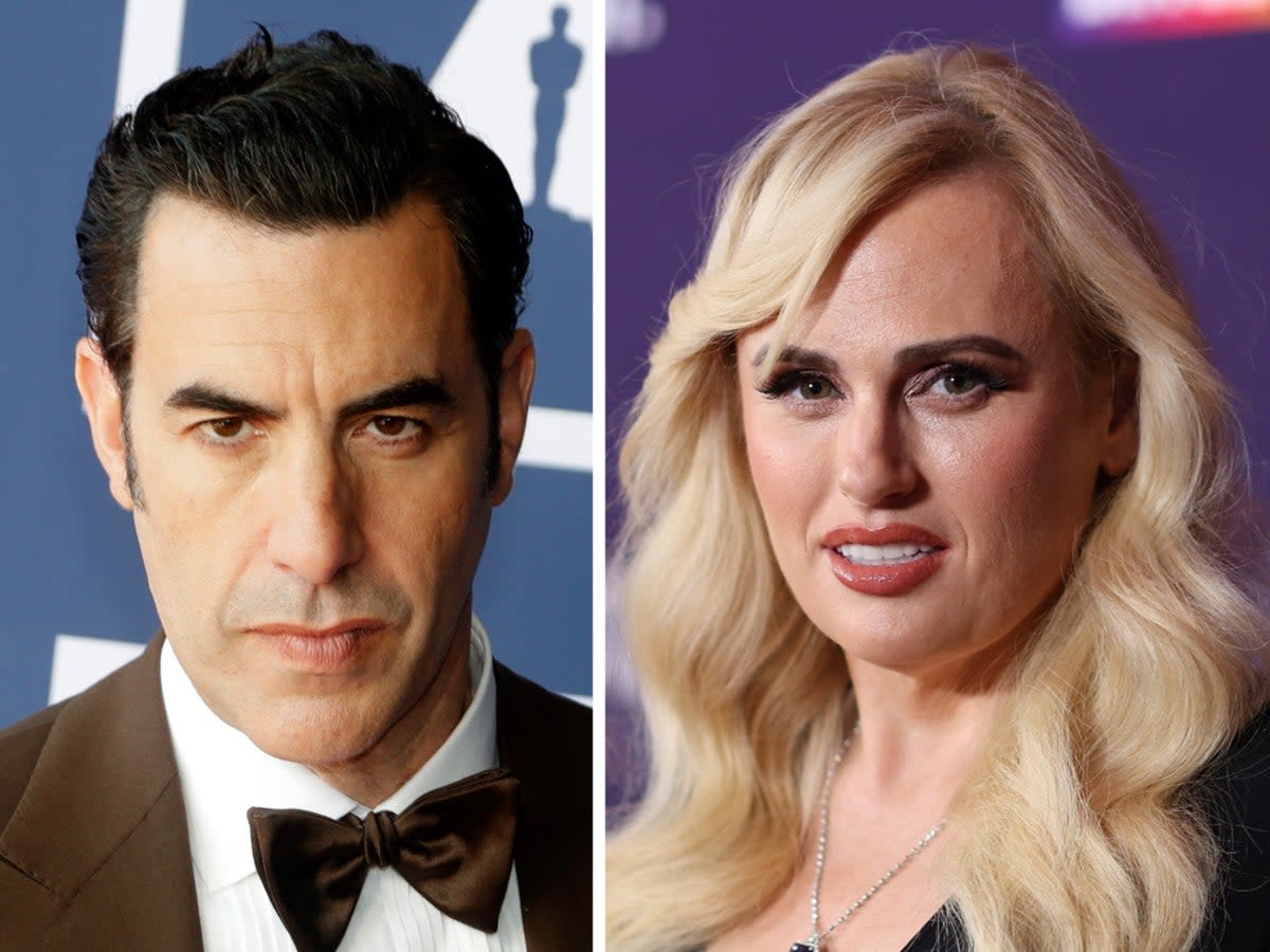 Sacha Baron Cohen (left) and Rebel Wilson (Getty Images)