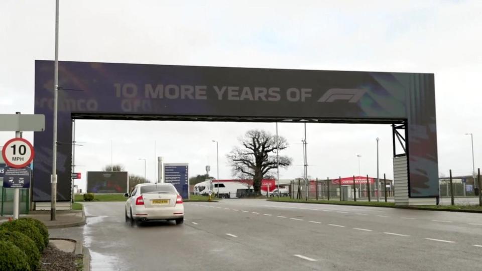 Signage about the deal at Silverstone
