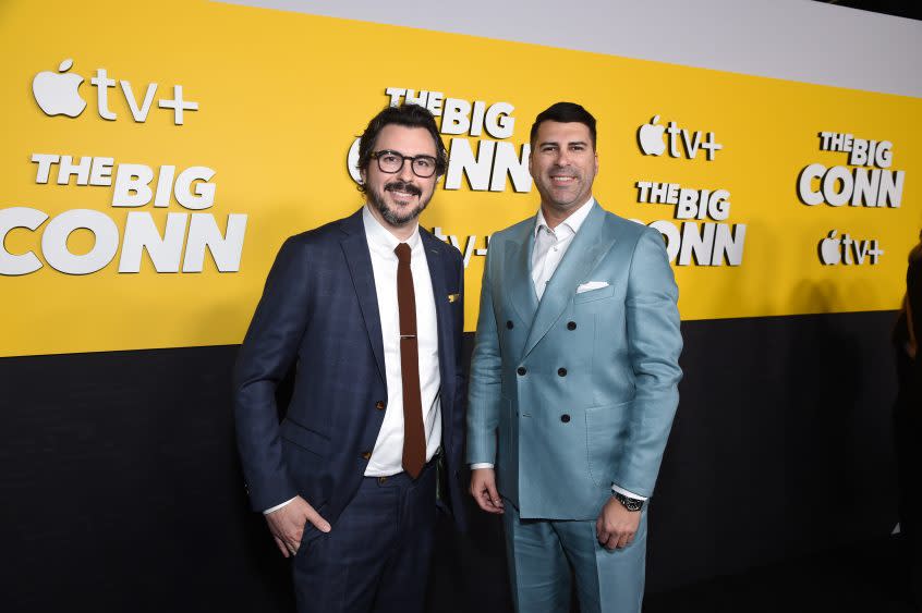 Directors Brian Lazarte (L) and James Lee Hernandez at the premiere of The Big Conn in West Hollywood, Calif. - Credit: Apple TV+