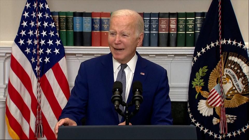 President Joe Biden slams 'MAGA Republicans' after narrowly avoiding a government shutdown.