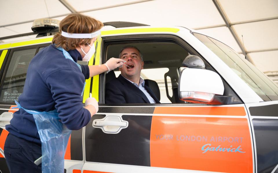 Double-jabbed holidaymakers will no longer have to take expensive PCR tests on their return to the UK and can use lateral flow tests instead - Leon Neal/Getty Images