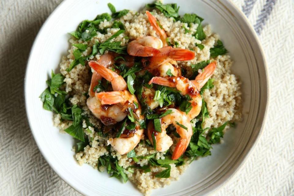 Balsamic-Glazed Shrimp with Quinoa