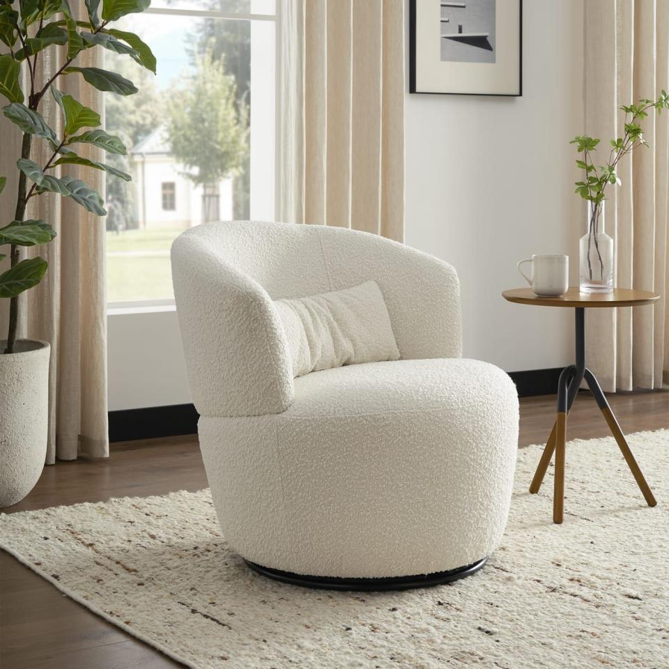 Amber Bouclé Swivel Chair