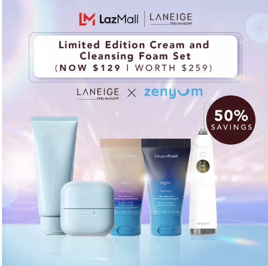 Laneige x Zenyum Limited Edition Cream and Cleansing Foam Set. PHOTO: Lazada