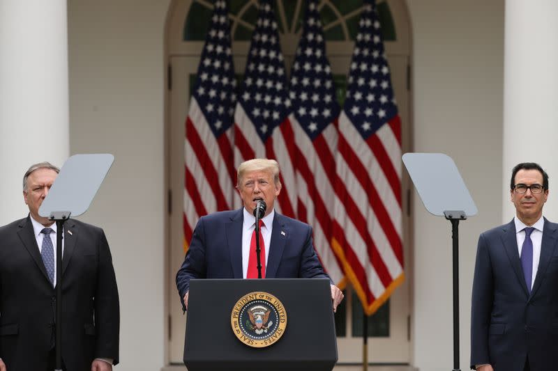 U.S. President Trump makes announcement about China at the White House in Washington