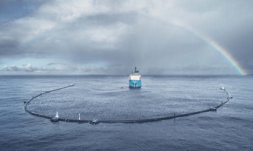   <span class="attribution"><a class="link " href="https://www.theoceancleanup.com/media-gallery/" rel="nofollow noopener" target="_blank" data-ylk="slk:The Ocean Cleanup;elm:context_link;itc:0;sec:content-canvas">The Ocean Cleanup</a>, <a class="link " href="http://creativecommons.org/licenses/by-nc-sa/4.0/" rel="nofollow noopener" target="_blank" data-ylk="slk:CC BY-NC-SA;elm:context_link;itc:0;sec:content-canvas">CC BY-NC-SA</a></span>